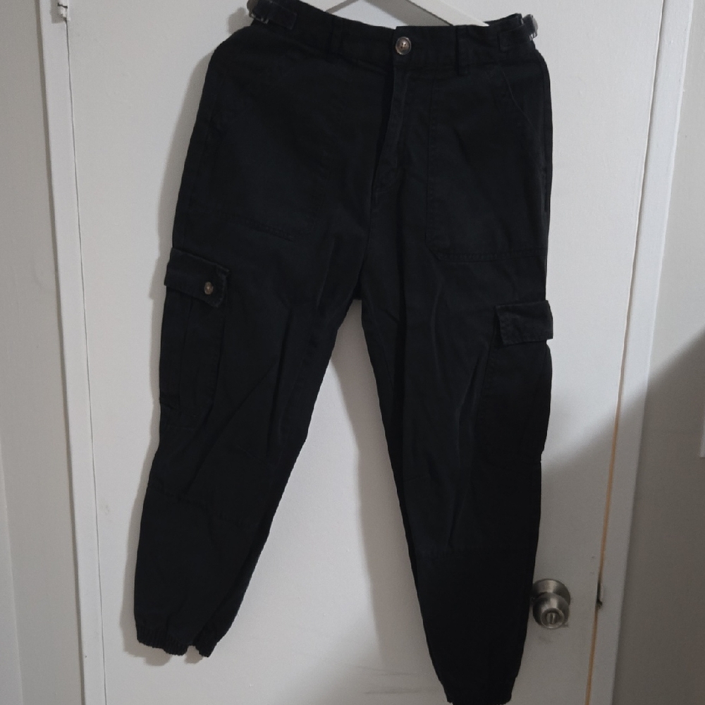 Pull&Bear Women's Dark Cargo Pants